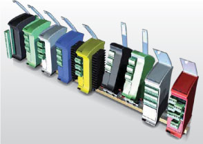 Cajas fijación a carril DIN RAILBOX VERTICAL Y MULTINIVEL DE 17,5 a 45mm de ancho para equipos electrónicos industriales y domótica
